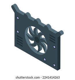 Car engine fan icon isometric vector. Repair service. Climate air