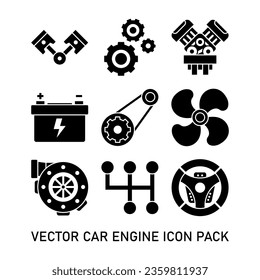 Paquete de iconos de glifos del motor del automóvil