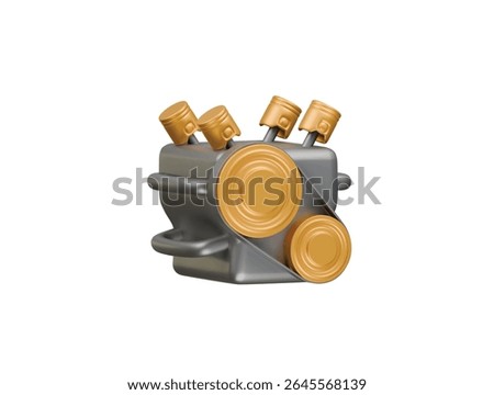 car engine icon 3d illustration render