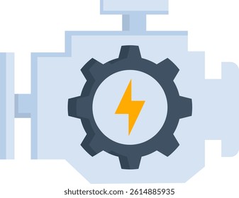 Car Engine Icon Flat Vector Illustration