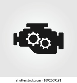 Car engine icon isolated on white background. Vector illustration