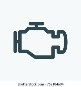 Car Engine Icon, Motor Vector Icon