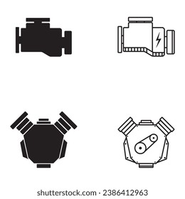 car engine icon set vector template illustration logo design