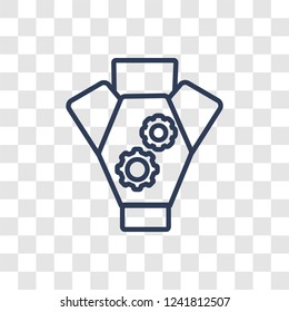 car engine icon. Trendy linear car engine logo concept on transparent background from car parts collection
