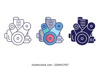 Ilustración vectorial del icono del motor de automóvil