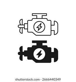 Car engine icons. Vector illustration isolated on white.