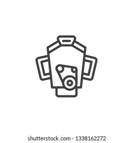 Car engine line icon. linear style sign for mobile concept and web design. car internal combustion engine outline vector icon. Symbol, logo illustration. Pixel perfect vector graphics