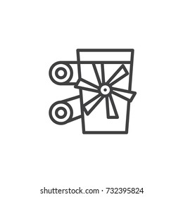 Car engine line icon, outline vector sign, linear style pictogram isolated on white. Symbol, logo illustration. Editable stroke