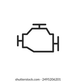 Car engine, linear style icon. automotive engine. Editable stroke width.