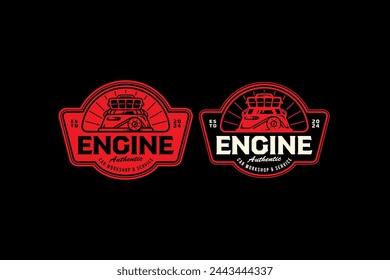 car engine logo design for automotive service, garage, parts and racing company business