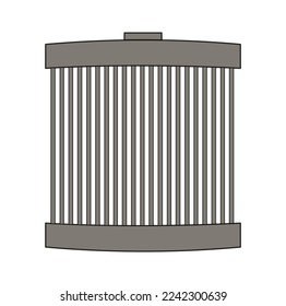 Car engine oil filter,grey vector line