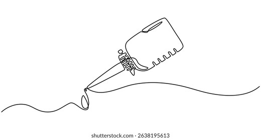 Car Engine Oil, Car Service line icon continuous drawing, Continuous line of oil jerry cans.one line drawing of packaging jerry, Gallon continuous one line drawing vector illustration, Oil