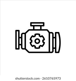 car engine outline icon. machine black line illustration.