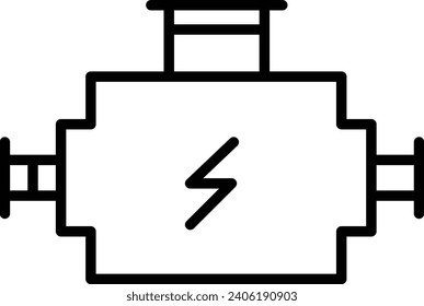 Car engine Outline vector illustration icon
