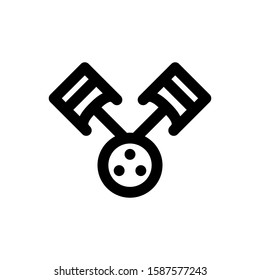 car engine piston icon with line style