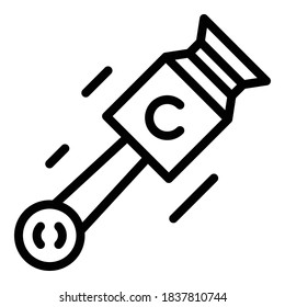 Icono del pistón del motor del automóvil. Icono del vector del pistón del motor del coche de contorno para el diseño web aislado en fondo blanco
