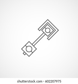 Car Engine Piston Line Icon On White Background