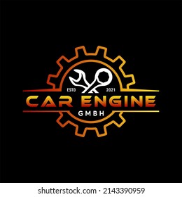 car engine repair element symbol logo emblem vector eps