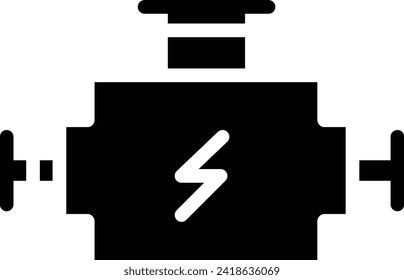 Car engine solid and glyph vector illustration