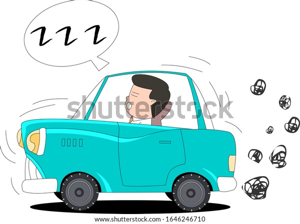 Car engine start\
The driver who sleeps on