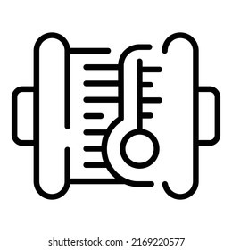 Car Engine Temperature Icon Outline Vector. Water Coolant. Auto Fluid