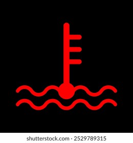 Signo de temperatura del motor del coche. Icono de calor del motor del coche. Ilustración vectorial.