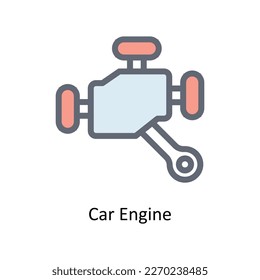 Car Engine Vector   fill outline Icons. Simple stock illustration stock