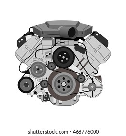 car engine vector illustration