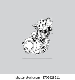 car engine vector logo in white background