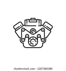 Car Engine Vector Thin Line Icon Stock Vector (Royalty Free) 2207385389 ...