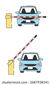 Estacionamiento de entrada de automóviles con puerta abierta y cerrada
