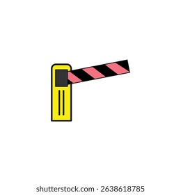 Car entrance Icon. Safety and caution concept. Automatic car barrier icon. entry access barrier isolated on white background. Flat illustration of parking barrier vector icon for web design. Eps 106.