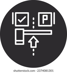 Car entrance Inverted Circle Design Icon