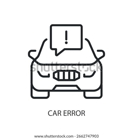 Car error thin line vector icons.
