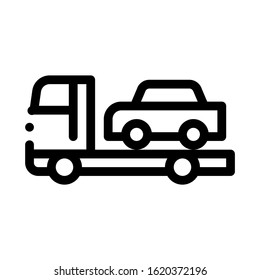 Car Evacuation Icon Vector. Outline Car Evacuation Sign. Isolated Contour Symbol Illustration