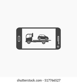 Car Evacuator Icon Vector flat design style