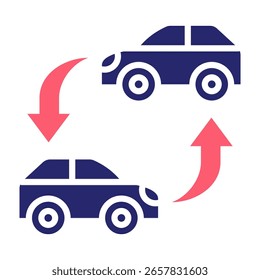 Car Exchange Icon Fill Vector Illustration