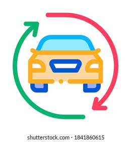 car exchange icon vector. car exchange sign. color symbol illustration