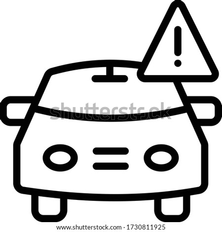 Car and exclamation mark Concept,  Low Air Pressure Vehicle Warning Sign vector Design Icon, Tire Shop and Auto Service Center Symbol on white background