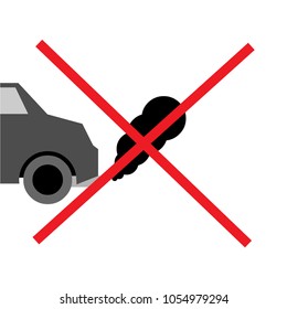 car exhaust, co2, smoke, isolated icon on white background, auto service, car repair