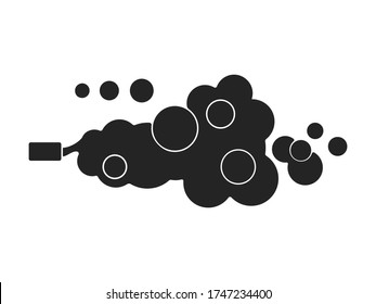 Car exhaust gases silhouette flat style. Vector isolated on white background.