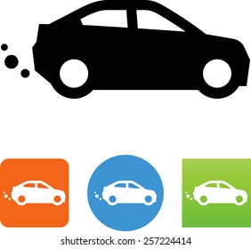 Car with exhaust icon