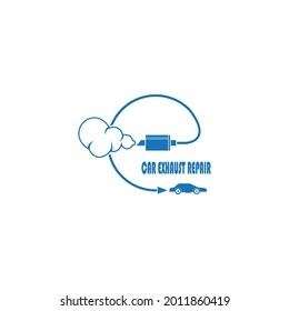 car exhaust logo vector illustration design template.Automotive transportation parts machine repair