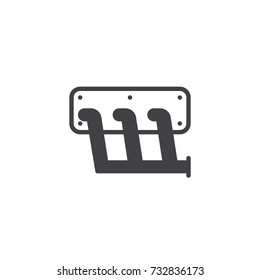 Car exhaust manifold icon vector, filled flat sign, solid pictogram isolated on white. Symbol, logo illustration.
