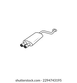 Gráficos vectores de iconos del silenciador de escape de coches
