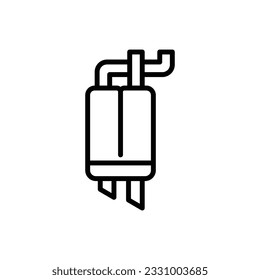 Car Exhaust Outline Icon Vector Illustration