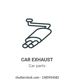 Car exhaust outline vector icon. Thin line black car exhaust icon, flat vector simple element illustration from editable car parts concept isolated on white background