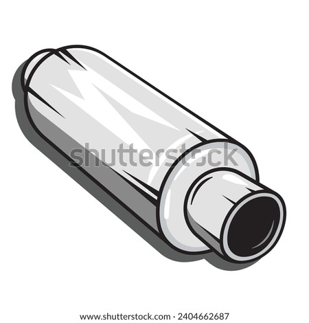 car exhaust pipe muffler flat vector modern illustration