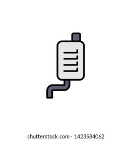 Car exhaust pipe vector icon sign symbol