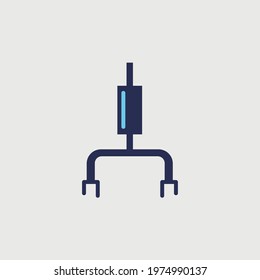 car exhaust system pipe vector icon combustion